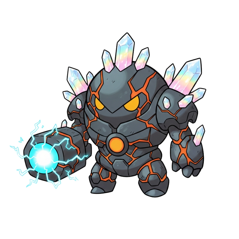 炭素をデフォルメした人型ゴーレム風キャラクター