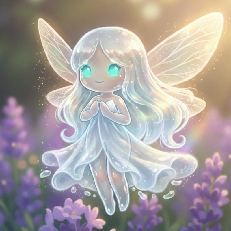 酸素キャラクター中：透明な羽とやわらかな光をまとい、命を巡らせる循環を表現した酸素の姿